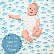 Load image into Gallery viewer, Whale, Whale, Whale Baby Swaddle Blanket
