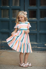 Load image into Gallery viewer, Boho Rainbow Stripe Dress