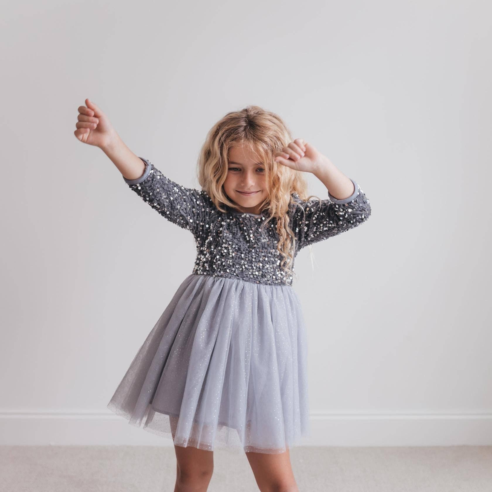 Silver Holiday Fancy Sparkle Tulle Winter Dress Silver Holiday Fancy Sparkle Tulle Winter Dress