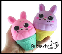 Load image into Gallery viewer, 1 Bunny Ice Cream Cone - Soft Creamy Doh Filled Squeeze Stre