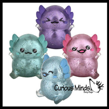 Load image into Gallery viewer, 1 Axolotl Thick Metallic Gel Stress Ball - Sticky Fun Fidge