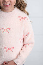 Load image into Gallery viewer, Pink Bow Fuzzy Sweater