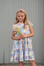 Load image into Gallery viewer, Garden Floral Flutter Sleeve Twirl Dress