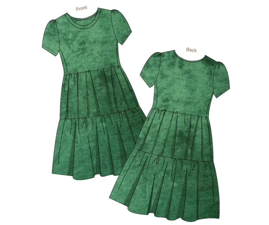 Emerald Green Velvet Tier Dress