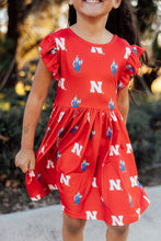 Load image into Gallery viewer, Nebraska Red Herbie Husker Flutter Twirl Dress