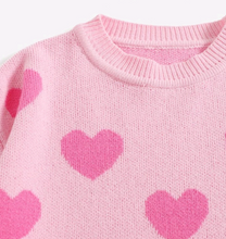 Load image into Gallery viewer, Pink Heart Oversized Sweater