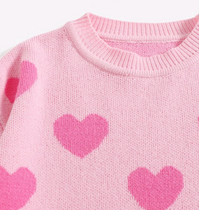 Pink Heart Oversized Sweater