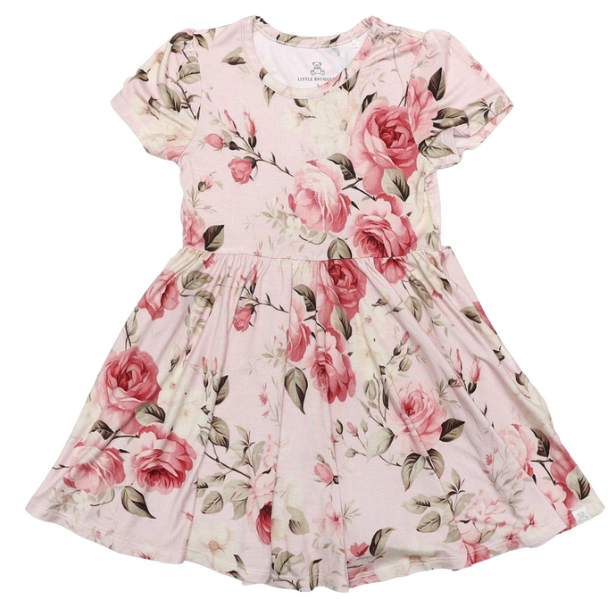 English Rose Bamboo Ruffle Zippy and Twirl Dress