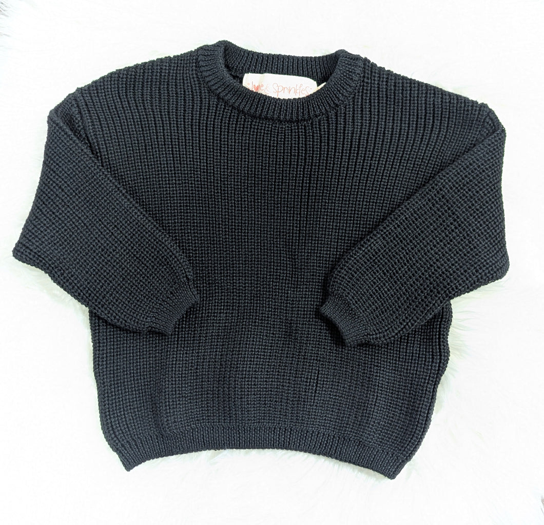Black Chunky Knit Sweater