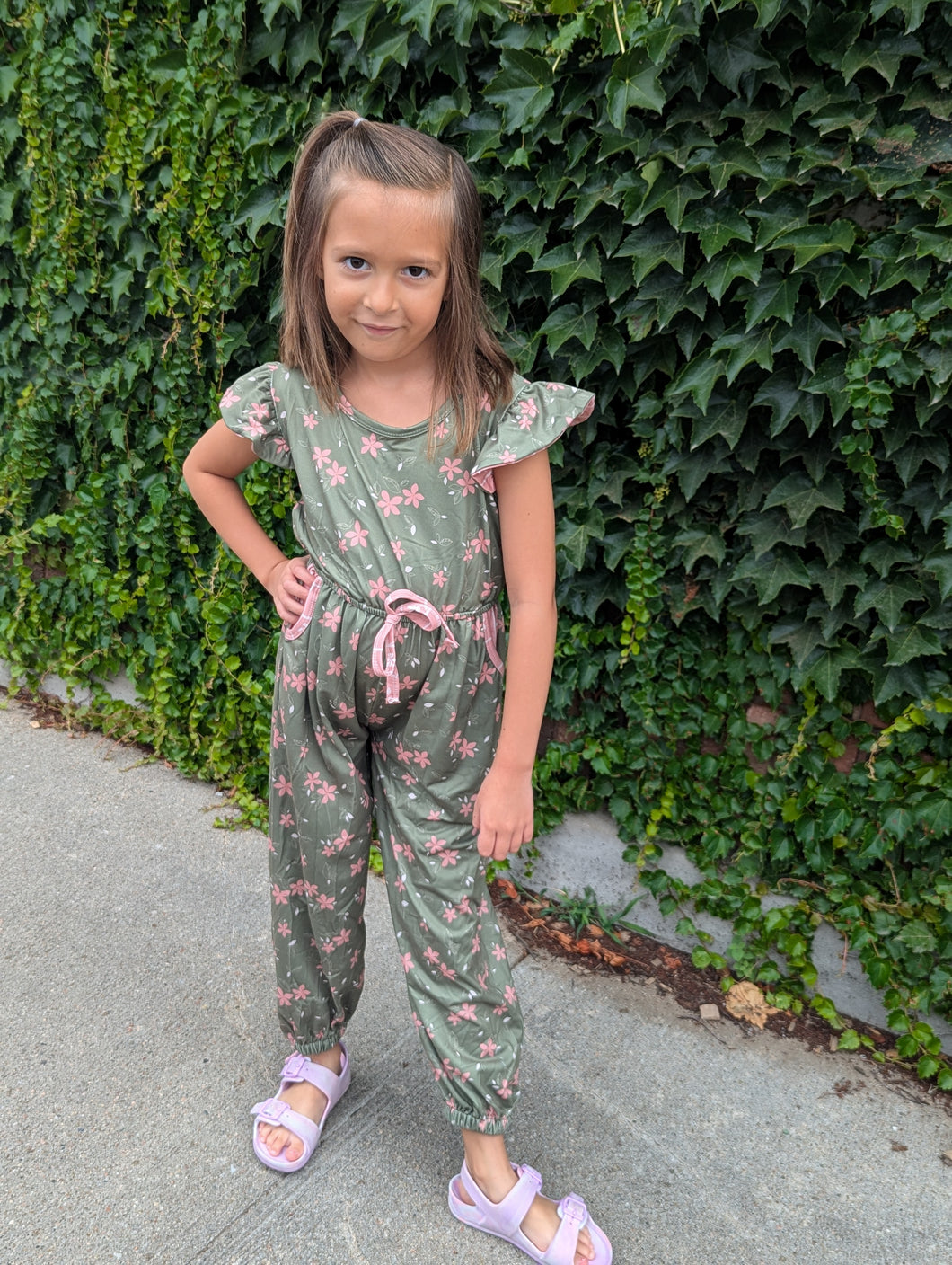 Green Floral Jumpsuit