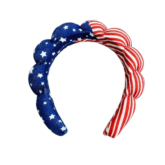 Patriotic Sponge Terry Scalloped Headband