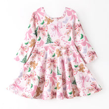Load image into Gallery viewer, Pink Gingerbread Bow Dress