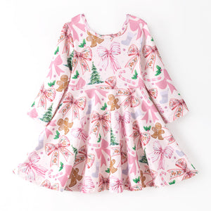 Pink Gingerbread Bow Dress