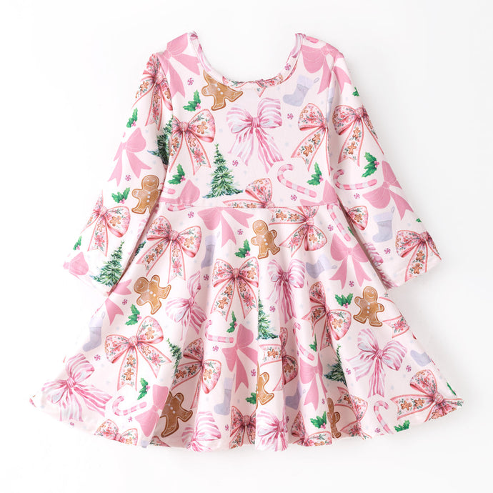 Pink Gingerbread Bow Dress