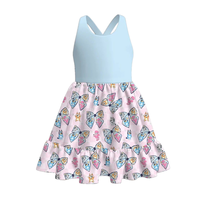 Blue Dog Bow Tank Dress