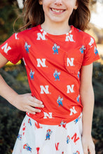 Load image into Gallery viewer, Nebraska Red Herbie Husker Ruffle Pocket Tee