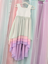 Load image into Gallery viewer, Hi-Lo Frills Pastel Ombre Tiered Dress