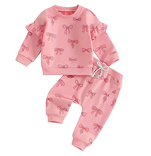 Load image into Gallery viewer, Pink Bow Jogger Set