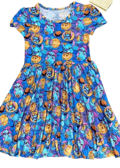 Creepy Cute Stitchy or Treat Bamboo Twirl Dress