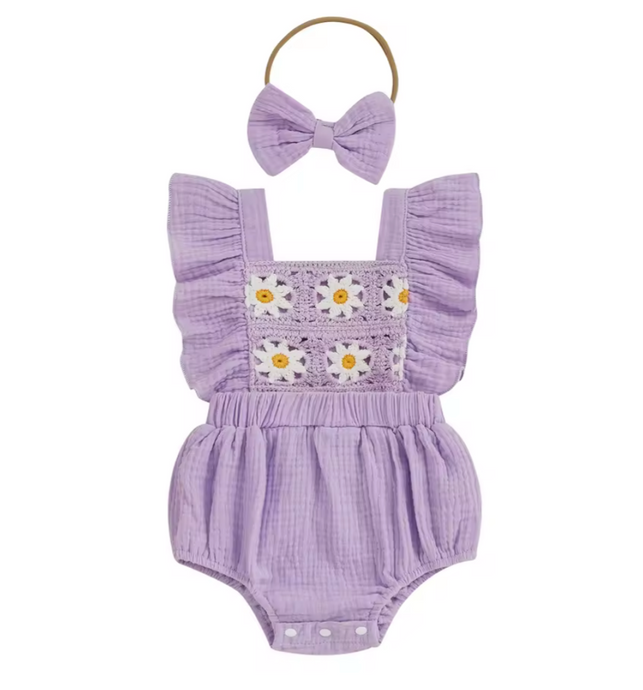 Lilac Flower Power Infant Romper