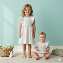 Load image into Gallery viewer, Pastel Rainbow Stripe Dress and Romper