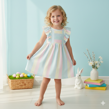 Load image into Gallery viewer, Pastel Rainbow Stripe Dress and Romper
