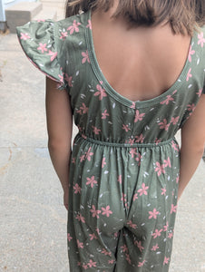 Green Floral Jumpsuit