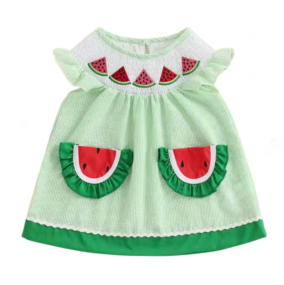 Smocked Watermelon Dress