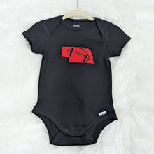 Load image into Gallery viewer, Black Nebraska w/Football Bodysuit