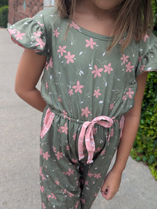 Green Floral Jumpsuit