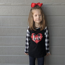 Load image into Gallery viewer, Long sleeve raglan &quot;Love&quot; Tee - The Poppy Sage Children&#39;s Boutique