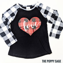 Load image into Gallery viewer, Long sleeve raglan &quot;Love&quot; Tee - The Poppy Sage Children&#39;s Boutique