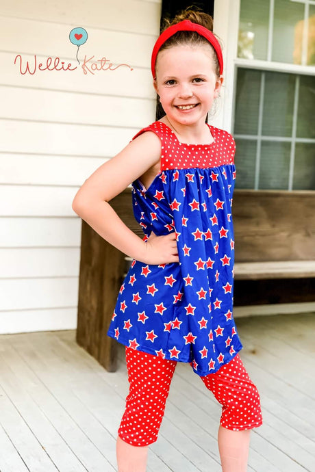 Americana Stars & Polka Dots Capri Set