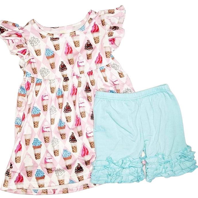 Ice Cream Ruffle outfit - The Poppy Sage Children's Boutique