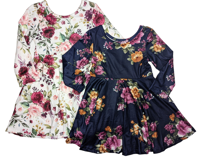 Floral Long Sleeve Dresses