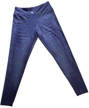 Load image into Gallery viewer, Charlie&#39;s Project Leggings- Blue Faux Jeans aka Jeggings!