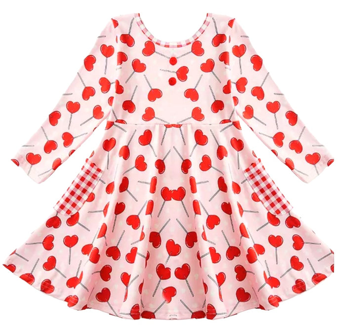 Heart Lollipops Long sleeve dress