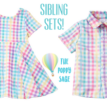 Load image into Gallery viewer, Pastel Gingham dress and shirt