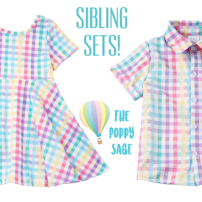 Pastel Gingham dress and shirt